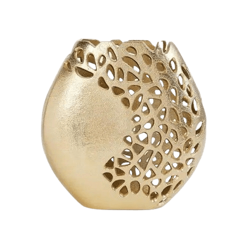 ALUMINIUM FLOWER VASE (GOLD)